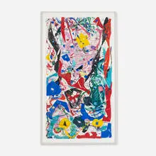 Sam Francis, Cosmir, 1985, monotype with hand-coloring and collage on paper