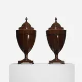 Georgian, knife urns, pair, c. 1880, mahogany, birch, ebony