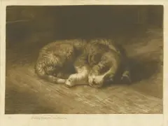 Untitled by Herbert Dicksee, Herbert Thomas Dicksee RE (1862-1942) THE FIRST NIGHT FROM HOME Etching, sold Apr 2019