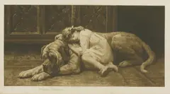 Herbert Dicksee, Untitled, Herbert Thomas Dicksee RE (1862-1942) MY LADY SLEEPS Etching