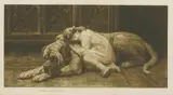 Herbert Dicksee, Untitled, Herbert Thomas Dicksee RE (1862-1942) MY LADY SLEEPS Etching