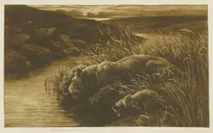 Untitled by Herbert Dicksee, Herbert Thomas Dicksee RE (1862-1942) PEACE Etching, sold Apr 2019