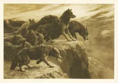 Untitled by Herbert Dicksee, etching on vellum, sold Apr 2019