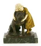 Julius Schmidt-Felling, Untitled, gilt bronze and ivory on a marble base 14.5cm high
