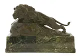 Herbert Dicksee, Untitled, bronze with brown patina on a green marble base