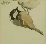 Eric Ennion, Untitled, together with S Whitehead-Smith a watercolour of a hawfinch (2) .