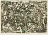 Julian Trevelyan, Untitled, 1910-1988) CRETAN WITCHES FIGHTING (TURNER 157) Etching with aquatint printed in colours