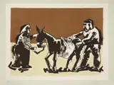 Josef Herman, Untitled, 1911-2000) SCENE ON THE SHORE Lithograph printed in colours