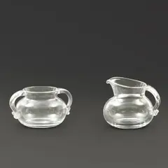 John Dreves, for Steuben Crystal Sugar and Creamer Set