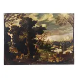 Ecole Italo-Flamande, Scène de chasse, signé avec monogramme 'JR' (en bas à gauche)