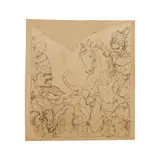 XVIIe siècle Ecole hollandaise, Scène de bataille, pen and brown ink on paper, laid down, upper edge made up