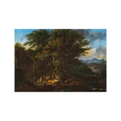 Ecole Flamande, Paysage champêtre animé de figures, oil on copper
