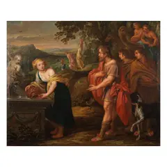 Pieter van Lint, Rébecca au puits, oil on canvas