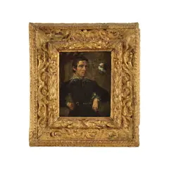 XVIIe siècle Ecole venitienne, Portrait de gentilhomme, oil on copper