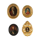 XVIIIe siècle Ecole vénitienne, Portrait d'un gentilhomme de qualité en rouge, oil on copper, oval