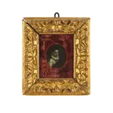 Portrait de jeune homme à la collerette by dit El Greco Domenikos Theotokopoulos, oil on panel, oval, sold Nov 2023