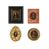 Ecole italienne, Portrait de dame en noir, oil on copper