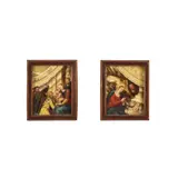 Ecole italienne, La Nativité ; L'adoration des Mages, a pair, oil on onyx