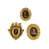 Entourage Gian Lorenzo Bernini, Portrait de gentilhomme à la moustache, oil on copper, oval