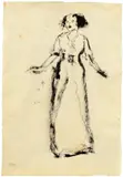 Emil Nolde, Diseuse, 1910, Tuschpinsel auf Japanbütten