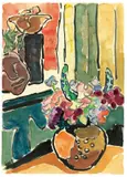 Blumenstillleben by Karl Schmidt-Rottluff, 1958, Aquarell und Tuschfeder auf Velin, sold Dec 2020