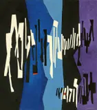 Schwarz-Weiß-Blau by Fritz Winter, 1968, Öl auf Leinwand, sold Jul 2020