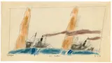 Zwo Frachter by Lyonel Feininger, 1936, Aquarell und Tuschfeder auf Velin, sold Nov 2019