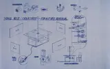 Franz West, Creativity: Furniture Reversal, 1998, Installation: 2 Stühle, Holztisch, Lampe, verschieden farbige Kunststofftapes, DVD und Videokassette