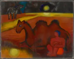 Maria Uhden, Landschaft mit Kamel, 1917, Öl auf Leinwand