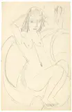 Sitzende Frau by Ernst Ludwig Kirchner, Um 1913, Bleistift auf gestrichenem Papier, sold May 2019