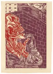 Der politische Sträfling (Porträt Elsner) by Conrad Felixmüller, 1921, Farbholzschnitt auf Papier, sold Jun 2018