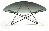 Pierre Guariche, Atomic coffee table, c. 1955, Glass top, painted steel base, brass fittings
