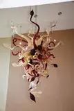 Dale Chihuly, Gilded Opal and Deep Garnet Chandelier