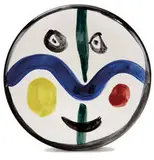 Visage (Face) No. 0 by Pablo Picasso, 1963, Earthenware plate with decoration, sold Dec 2011