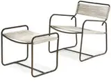 Walter Lamb, Lounge and ottoman, 1953, Bronze and yacht cord