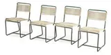 Walter Lamb, Dining set (6), c. 1953, Bronze, glass and plastic cord