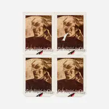 Peter Beard, Andy Warhol (For His Birthday Aug. 6th 72), 1972, four glossy polaroid-cut prints on rubber, one unique work embellished with acrylic