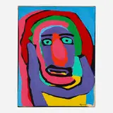 Karel Appel, Heavy Head, 1969, acrylic on paper mounted to canvas