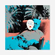 Bruce High Quality Foundation, Henri Matisse, 2016, screenprint, acrylic and enamel paint on canvas