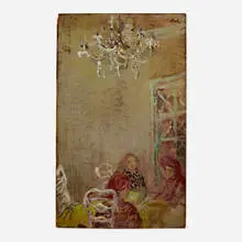 Paul Strecker, Die Frauen der Villa, oil on wood