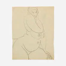 Untitled 1932-34 by Gaston Lachaise, 1932-34, graphite on paper, sold Mar 2021