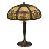 Morning Glory metal overlay table lamp by Empire Lamp & Brass Manufacturing Co., sold Apr 2021