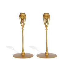 Tiffany Studios, candlesticks, pair, #1210