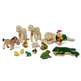 Steiff, stuffed farm animals, group of 14, Germany