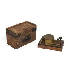 Model III double current G.P.O. pattern morse telegraph key by H. White & Co., United Kingdom, sold Apr 2021