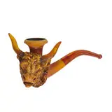 Antique, bull meerschaum smoking pipe