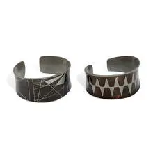 Jörgen Jensen, modernist cuff bracelets, two