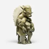 Muskox Embracing Small Animals (Inuit sculpture) by Matthew "Mathewsie" Saviadjuk, sold Sep 2026