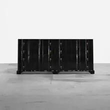 attribution Frances Elkins, dresser, c. 1945, lacquered wood, brass