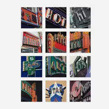 Robert Cottingham, American Signs (portfolio of twelve works), 2009, screenprints on paper